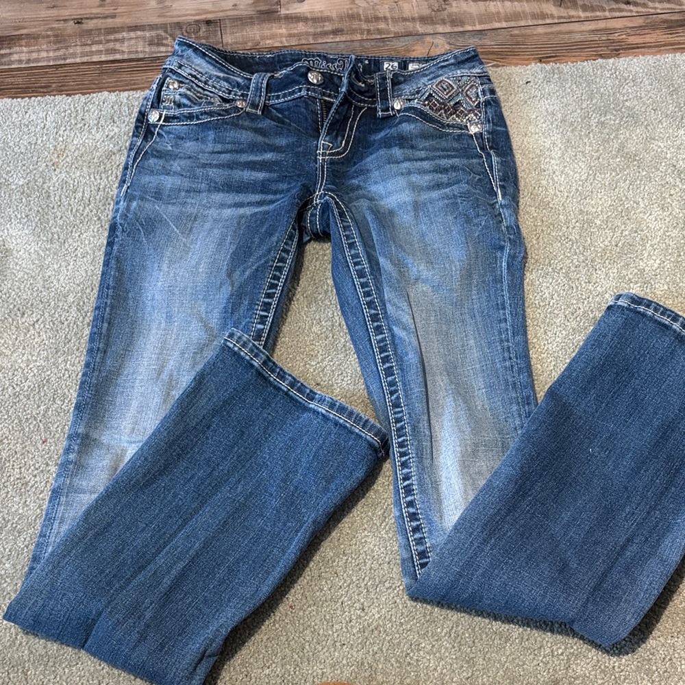Miss Me Signature Women's Boot Cut Blue Jeans